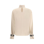 Brunello Cucinelli Silk turtleneck Blouse with Precious Bracelets BR-MB993EK714C8561-L
