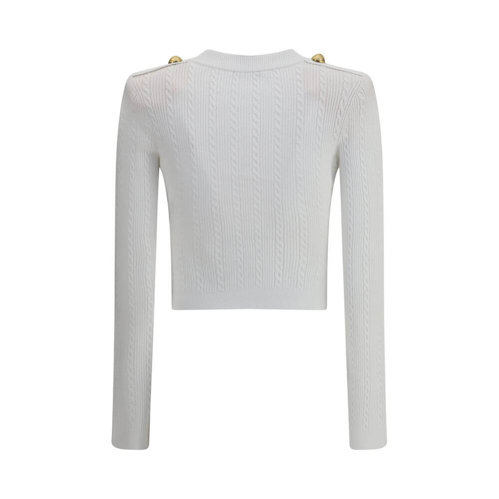 Balmain Ribbed and braided Cardigan