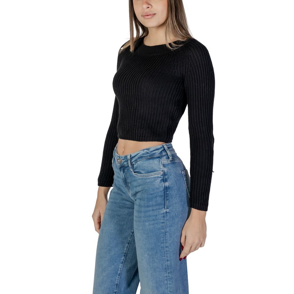 Jacqueline De Yong Black Marabou Sweatshirt