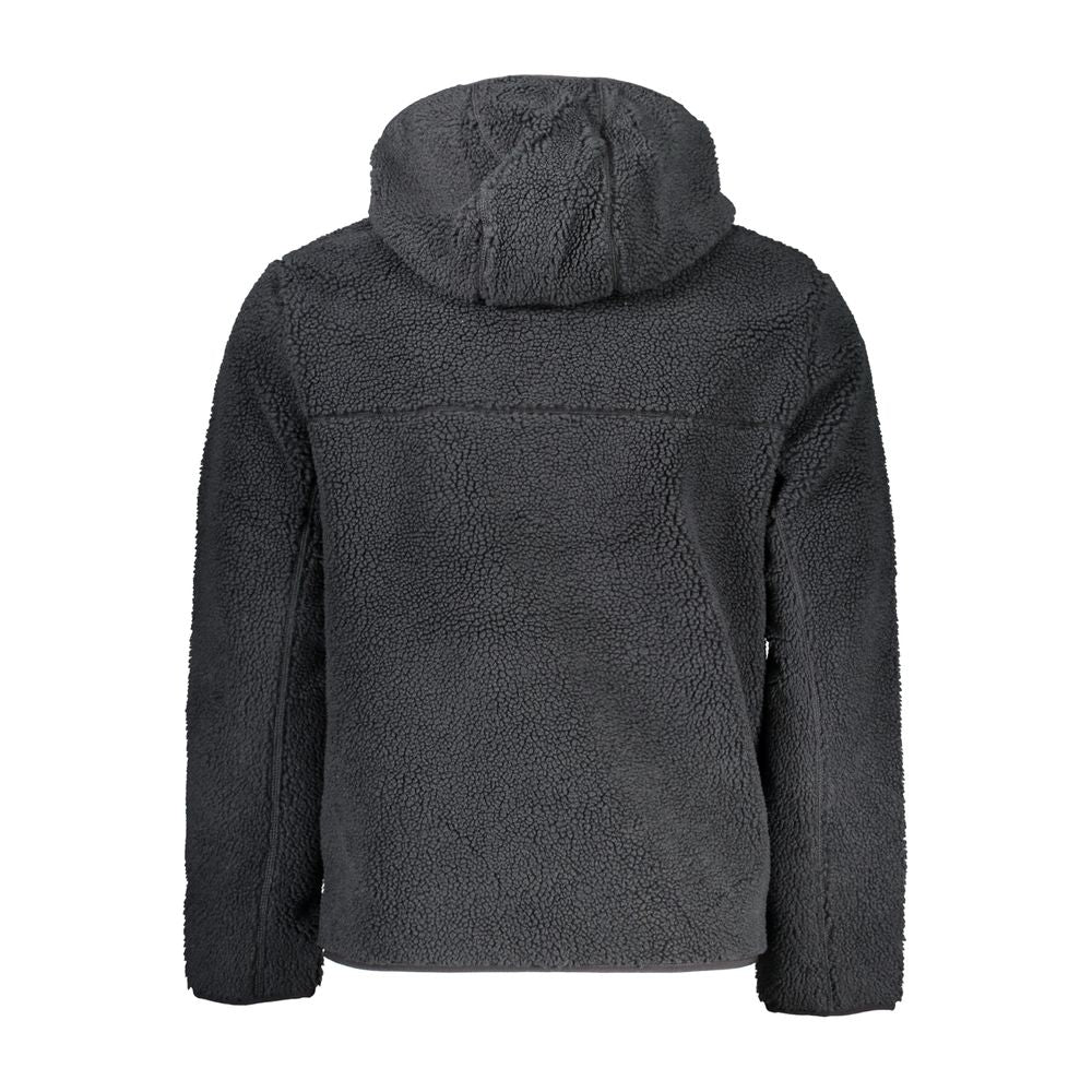 Back view of Napapijri Black Polyester Jackets & Coat with hood and pockets