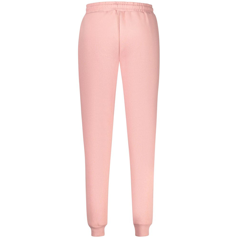 Norway 1963 Pink Cotton Pant with elastic waist and ankle cuffs, featuring fleece material and logo applique.