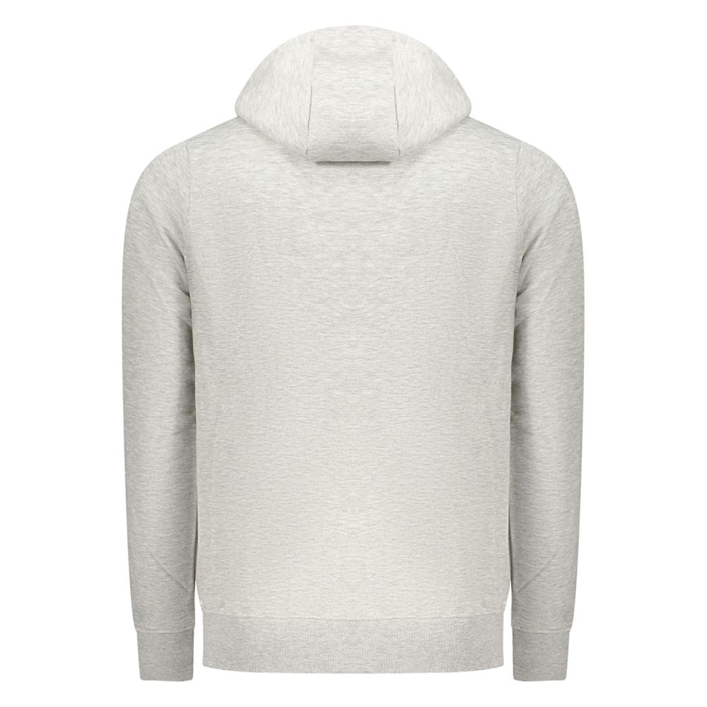 Back view of Norway 1963 Gray Cotton Sweatshirt with hoodie and embroidered logo.