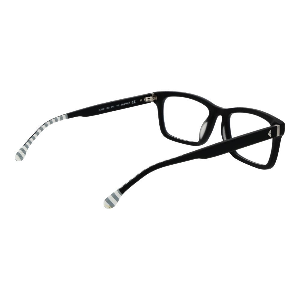 Lozza Black Acetate & Plastic Glasses (Frames) for men, full-rim rectangle style, black color with branded case included.