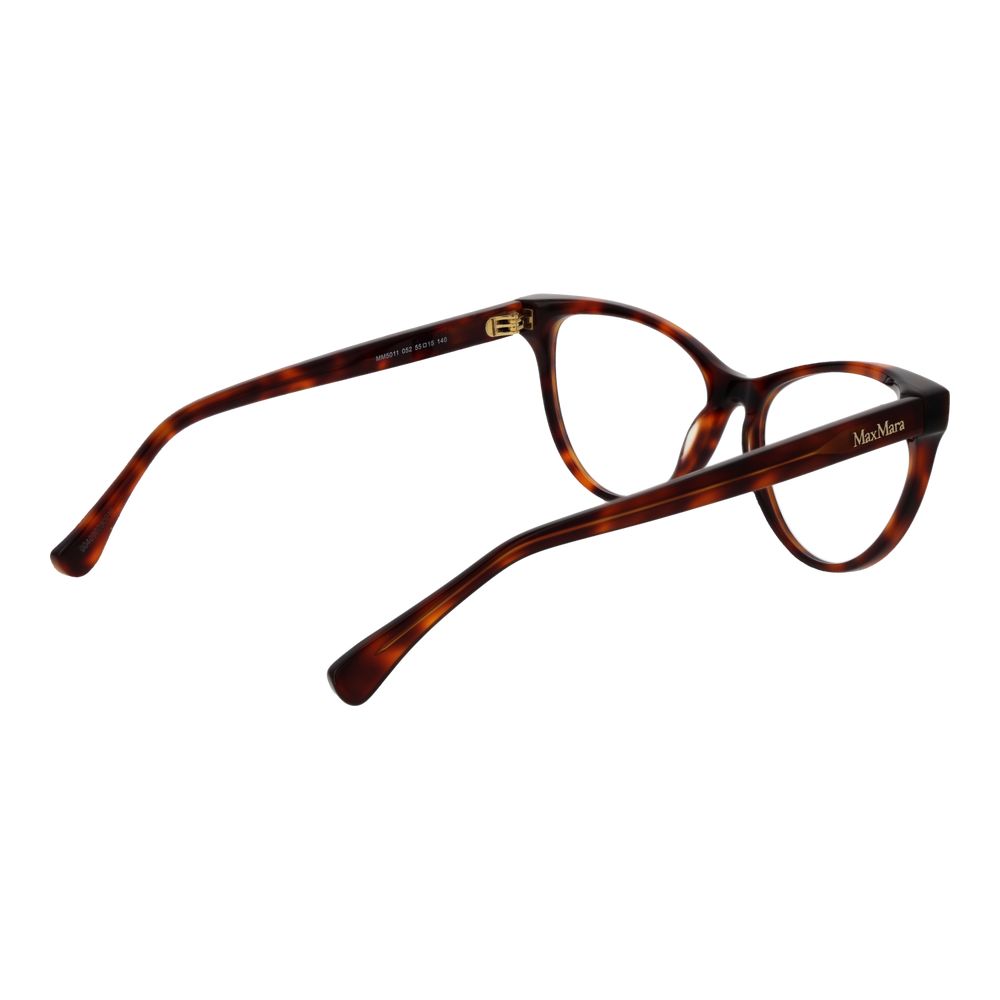 Back view of Max Mara Brown Plastic Glasses (Frames) showing full-rim cat eye design and branded temples.