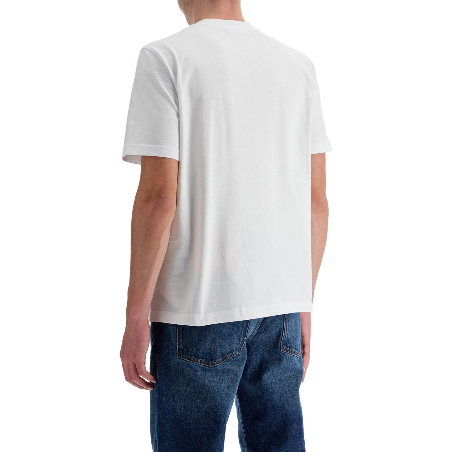 Diesel white cotton t-shirt with embossed logo t-adjust-bigoval