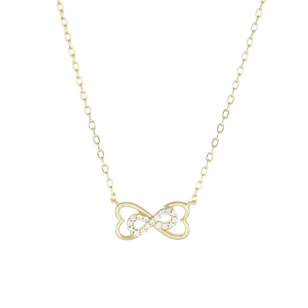 AMEN JEWELRY Mod. CLICGBZ gold chain necklace with infinity heart pendant
