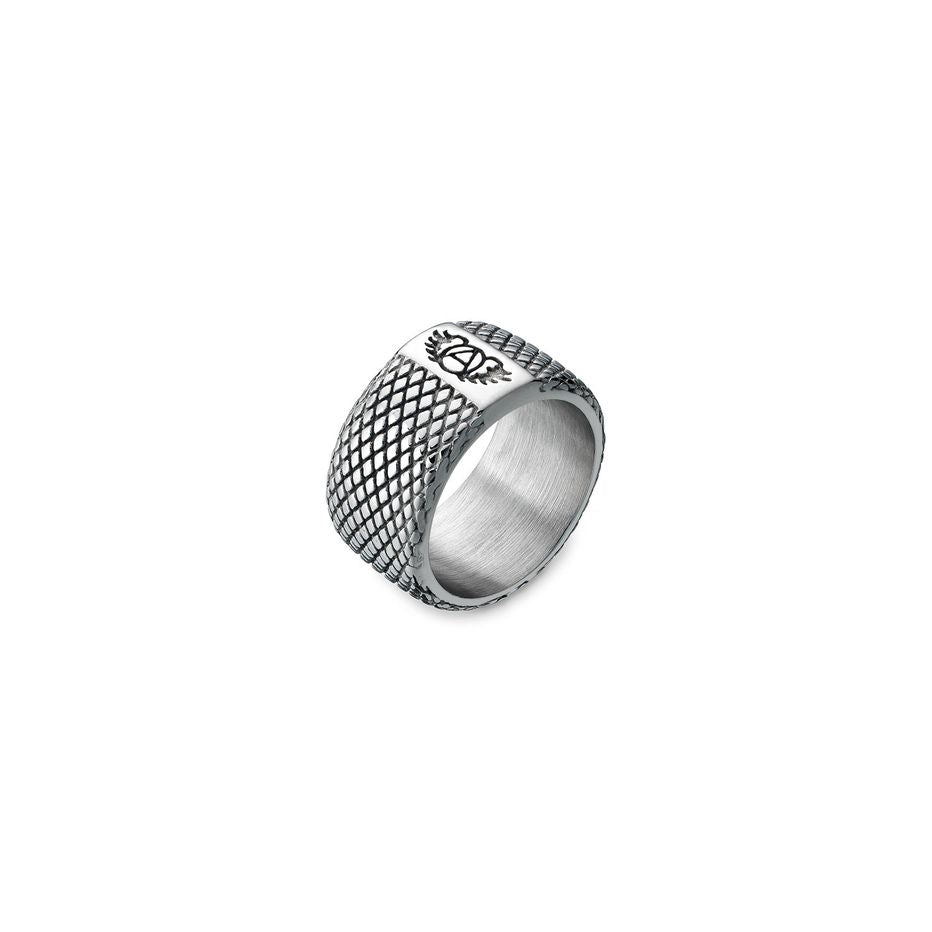 Elegant silver ring from AN JEWELS JEWELRY Mod. AA.R01S-11 collection with a textured design and unique engraving.