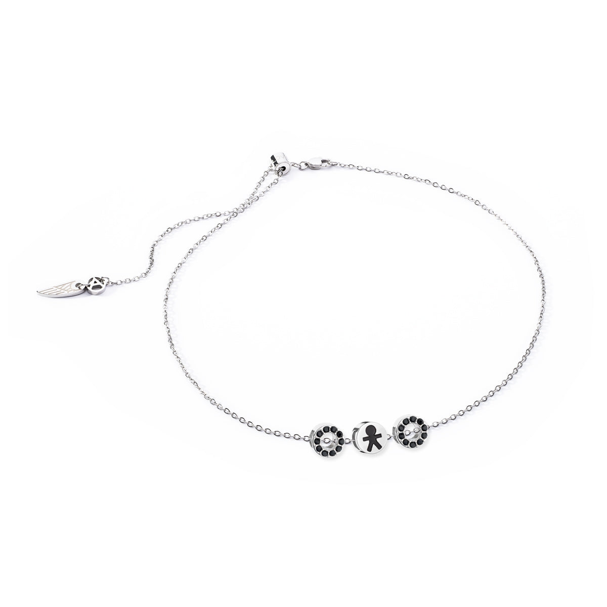 AN JEWELS JEWELRY Mod. ANCOLARLI5 silver necklace with round pendants