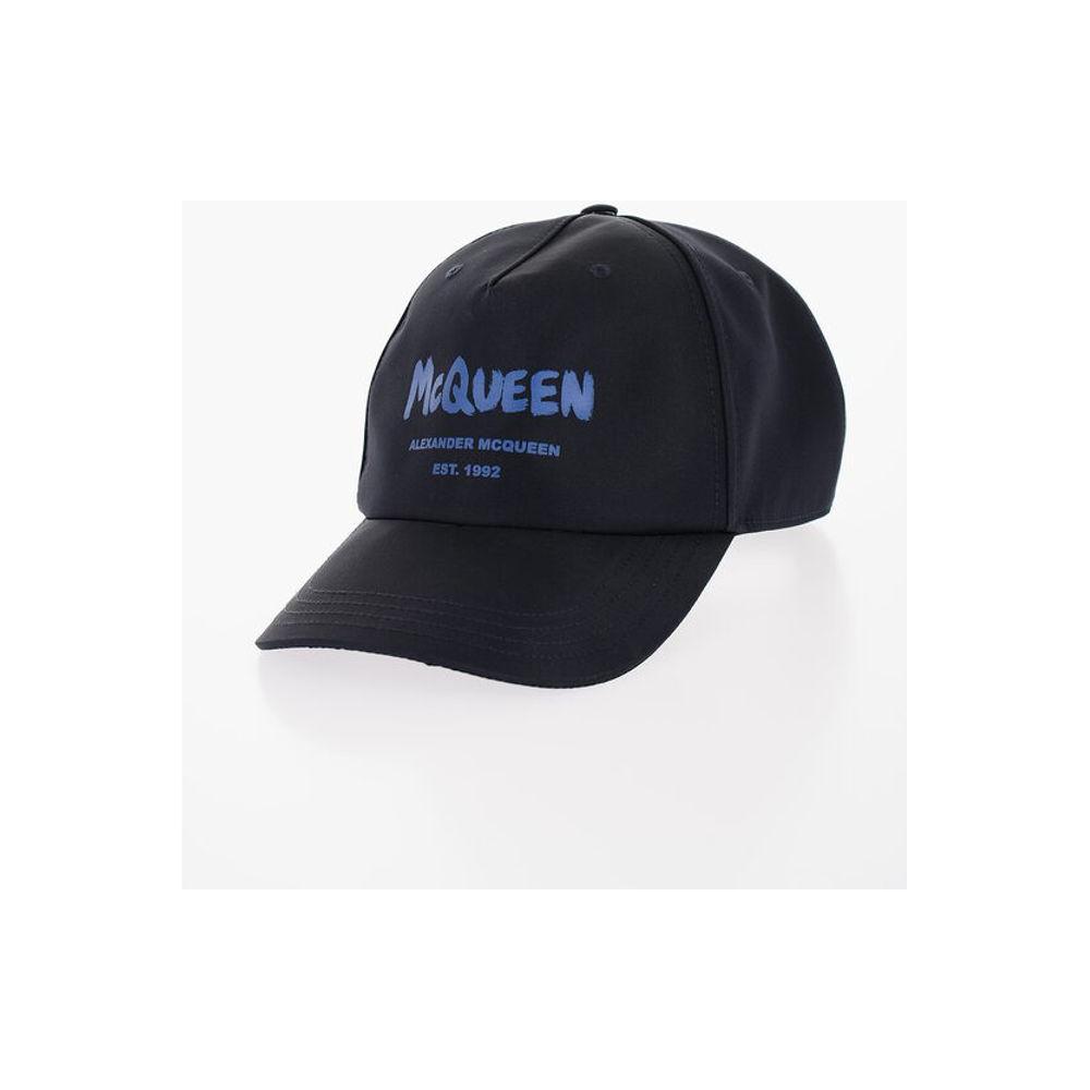 Alexander McQueen Alexander McQueen Solid Color Cap with Printed Logo AL-P619268-L