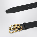 Balenciaga Black leather BB belt LDin,Men,Men > Accessories,Men > Accessories > Belts,Spring - Summer 2025,Yes Eu Balenciaga 5703701CH04/Q_BALEN-1000_300