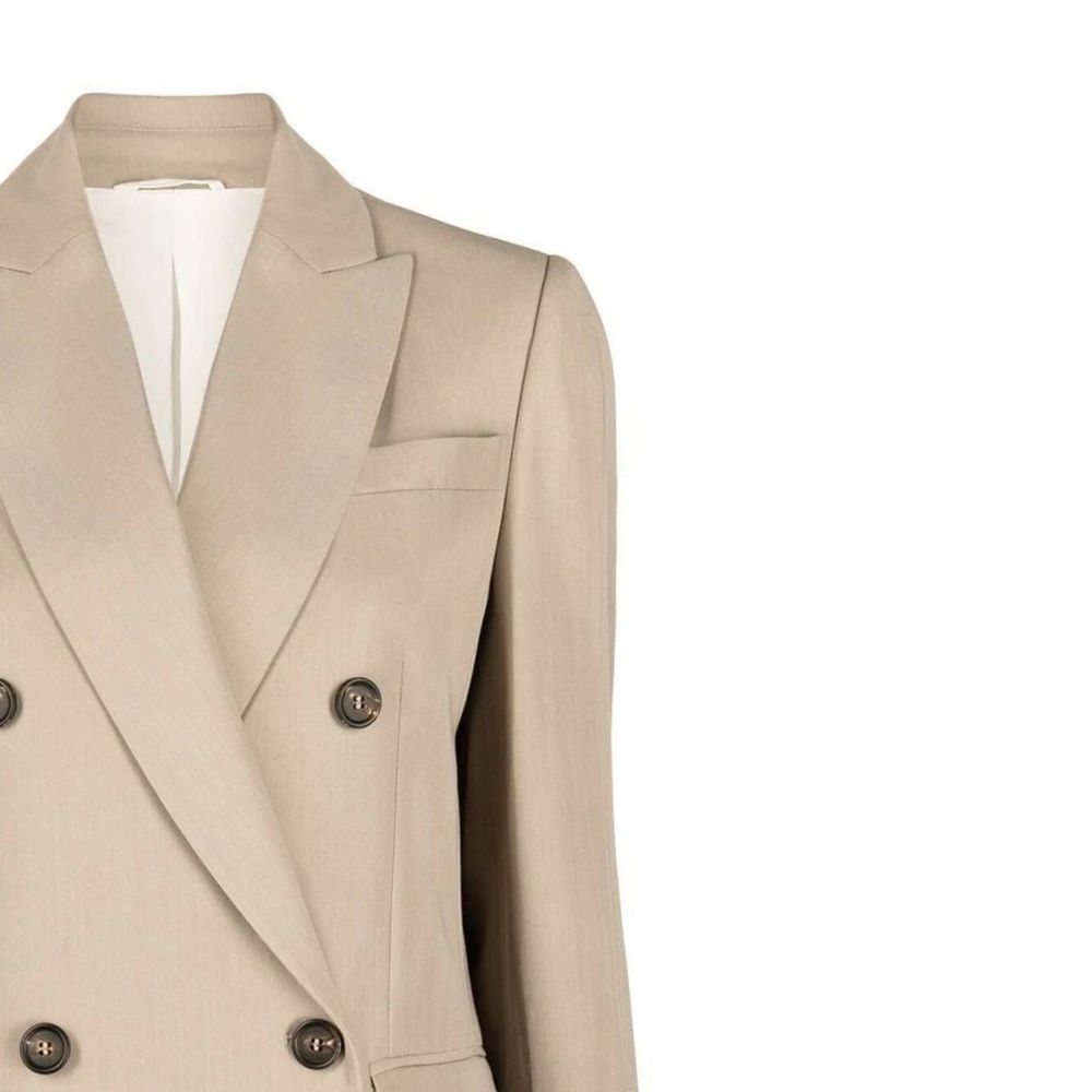 Brunello Cucinelli Beige Virgin Wool Coat