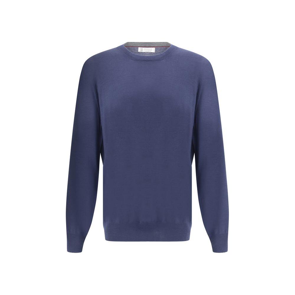 Brunello Cucinelli SweaterFleece Wool Sweater by Brunello Cucinelli, ribbed crew neck, monochrome design, ribbed cuffs, ribbed hem, regular fit.