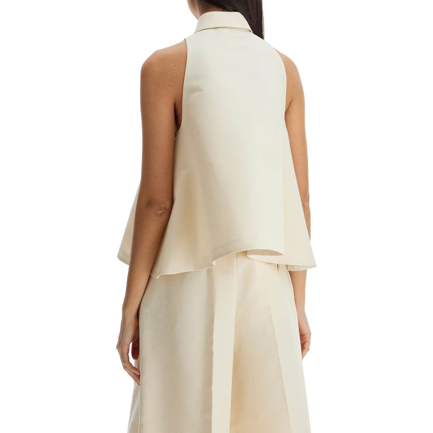 Marni ivory cotton women's shirt with embroidered logo