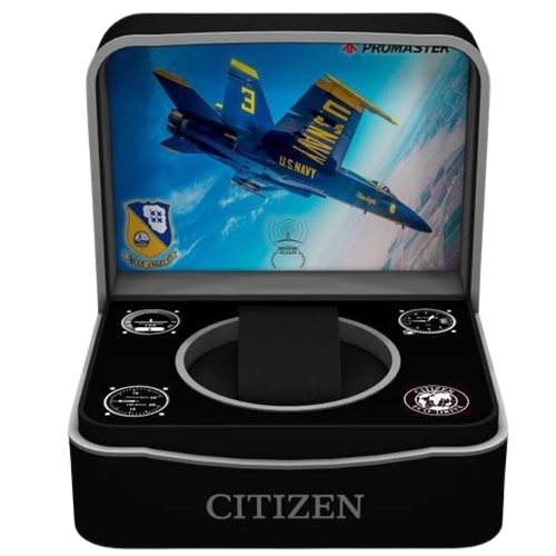 CITIZEN Mod. PROMASTER Skyhawk Blue Angel wristwatch special packaging with aviation-themed design.