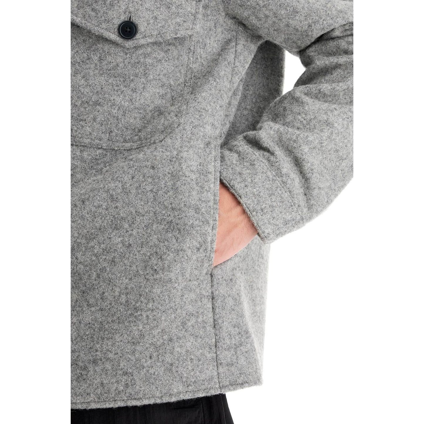 Woolrich reflective wool blend shirt jacket Vests Woolrich Light Slate Gray