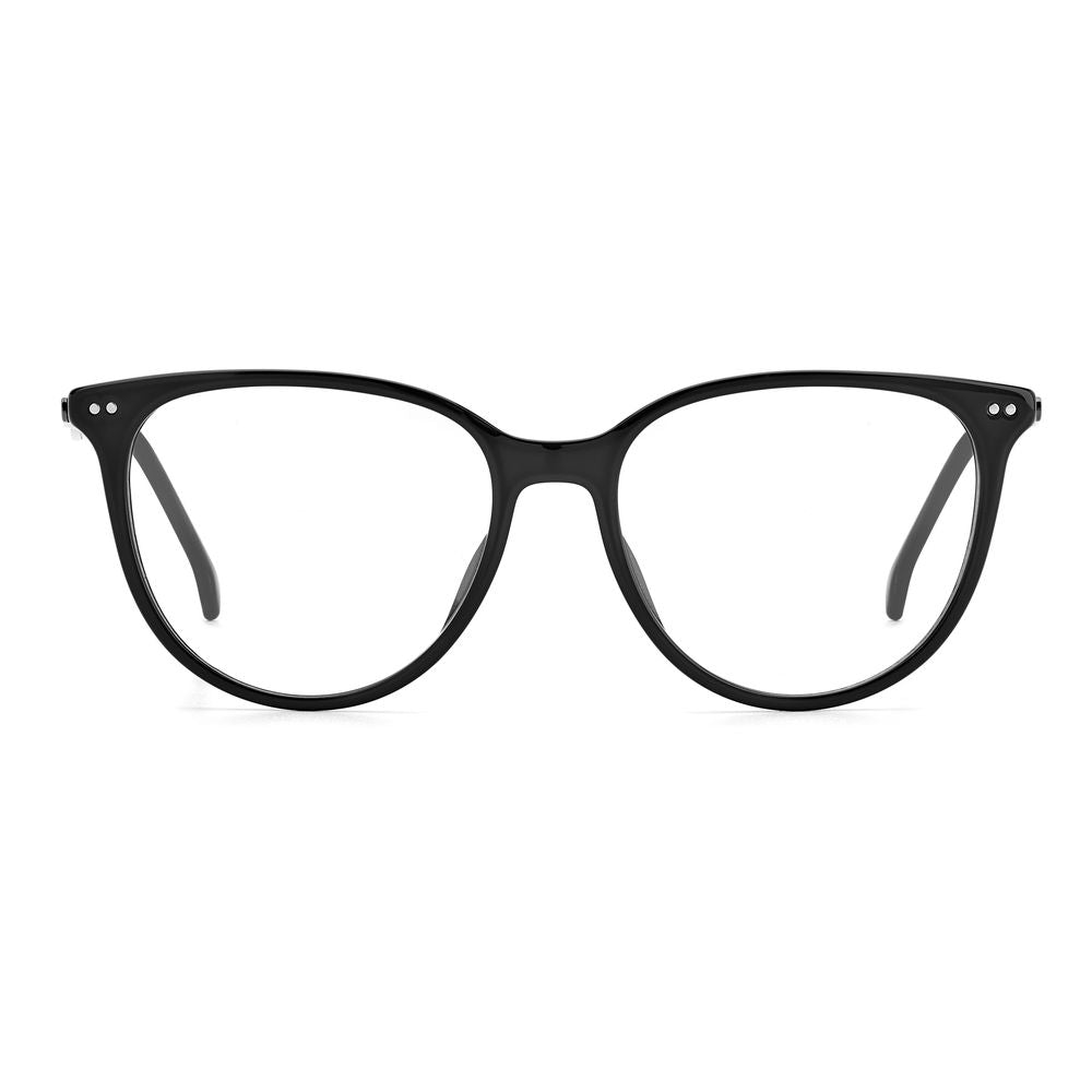 Carrera Black Acetate Glasses (Frames) for women, model CARRERA113380, featuring a sleek black design with dimensions 52/16/145 mm.