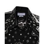 Dolce & Gabbana Black Bandana Print Logo MARTINI Dress Shirt