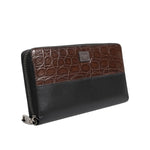 Dolce & Gabbana Black Brown Exotic Leather Men Continental Clutch Wallet BAG4695