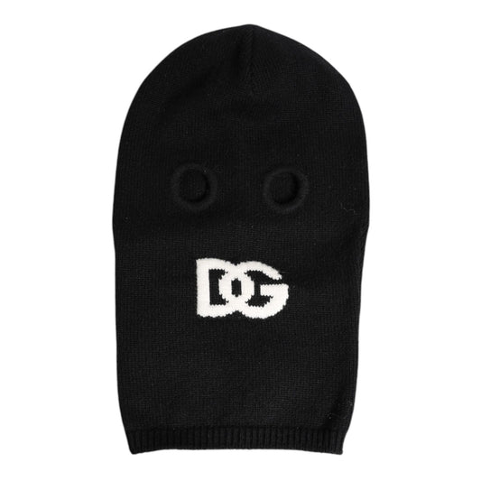Dolce & Gabbana Black Cashmere Knitted Ski Mask Balaclava Hat