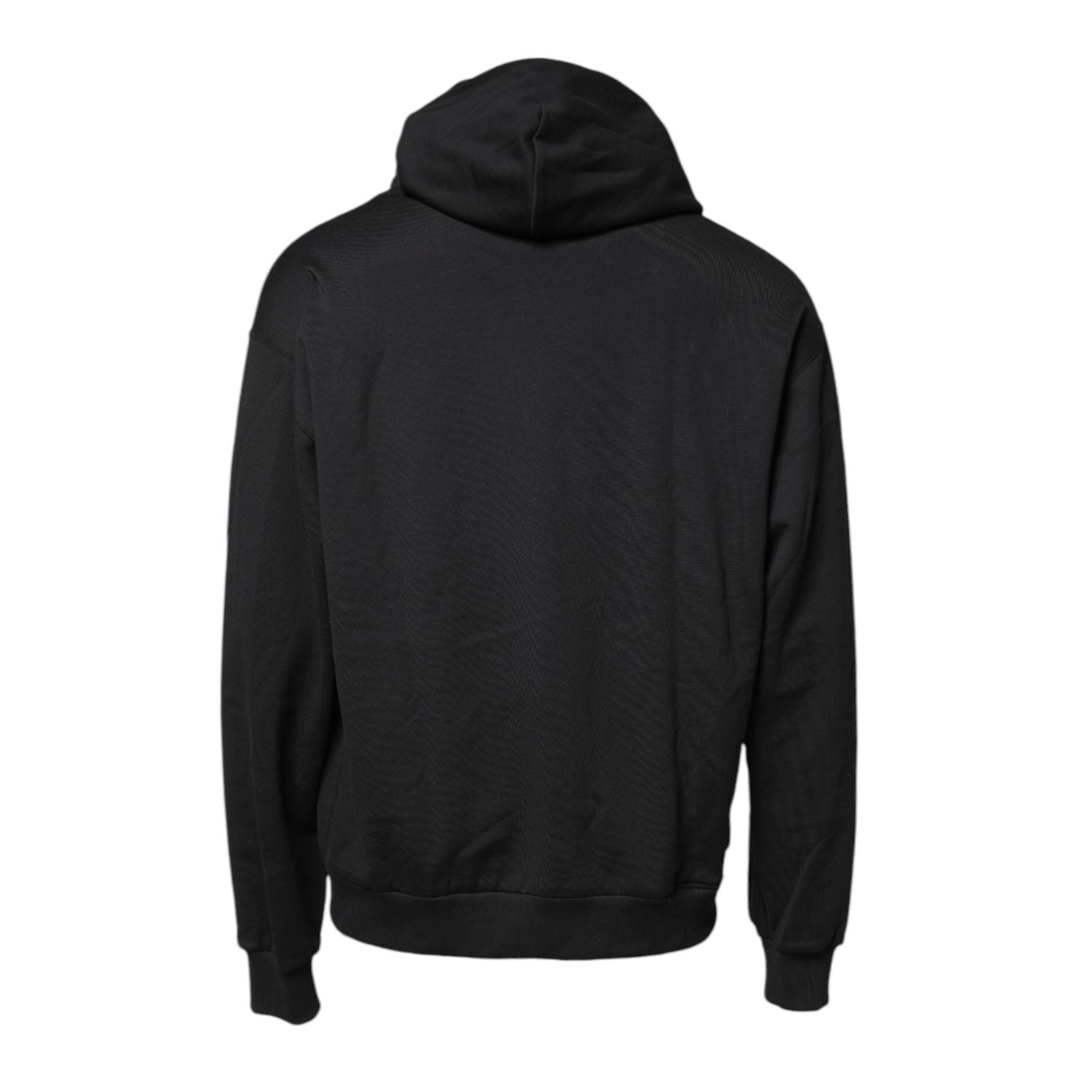 Dolce & Gabbana Black Embroidery Hooded Sweatshirt Sweater