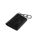 Dolce & Gabbana Black Leather Logo Embossed Key Chain Card Holder Wallet SMY11294