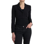 Dolce & Gabbana Black Wool Single Breasted Cropped Jacket JKT3900-36