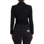 Dolce & Gabbana Black Wool Single Breasted Cropped Jacket JKT3900-36