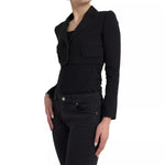 Dolce & Gabbana Black Wool Single Breasted Cropped Jacket JKT3900-36