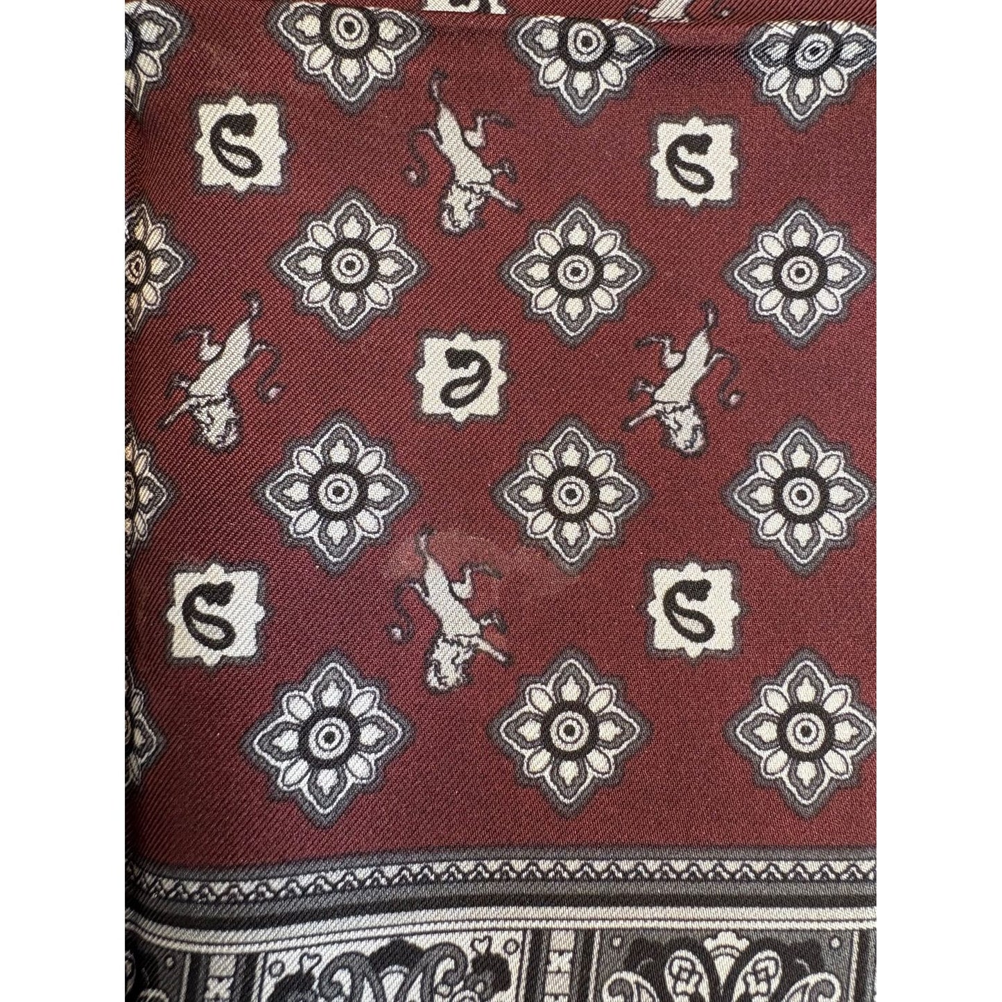 Dolce & Gabbana Bordeaux Bandana Silk Square Handkerchief Scarf