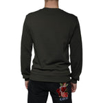 Dolce & Gabbana Army Green DG Crown Crew Neck Pullover Sweater TSH86589-44