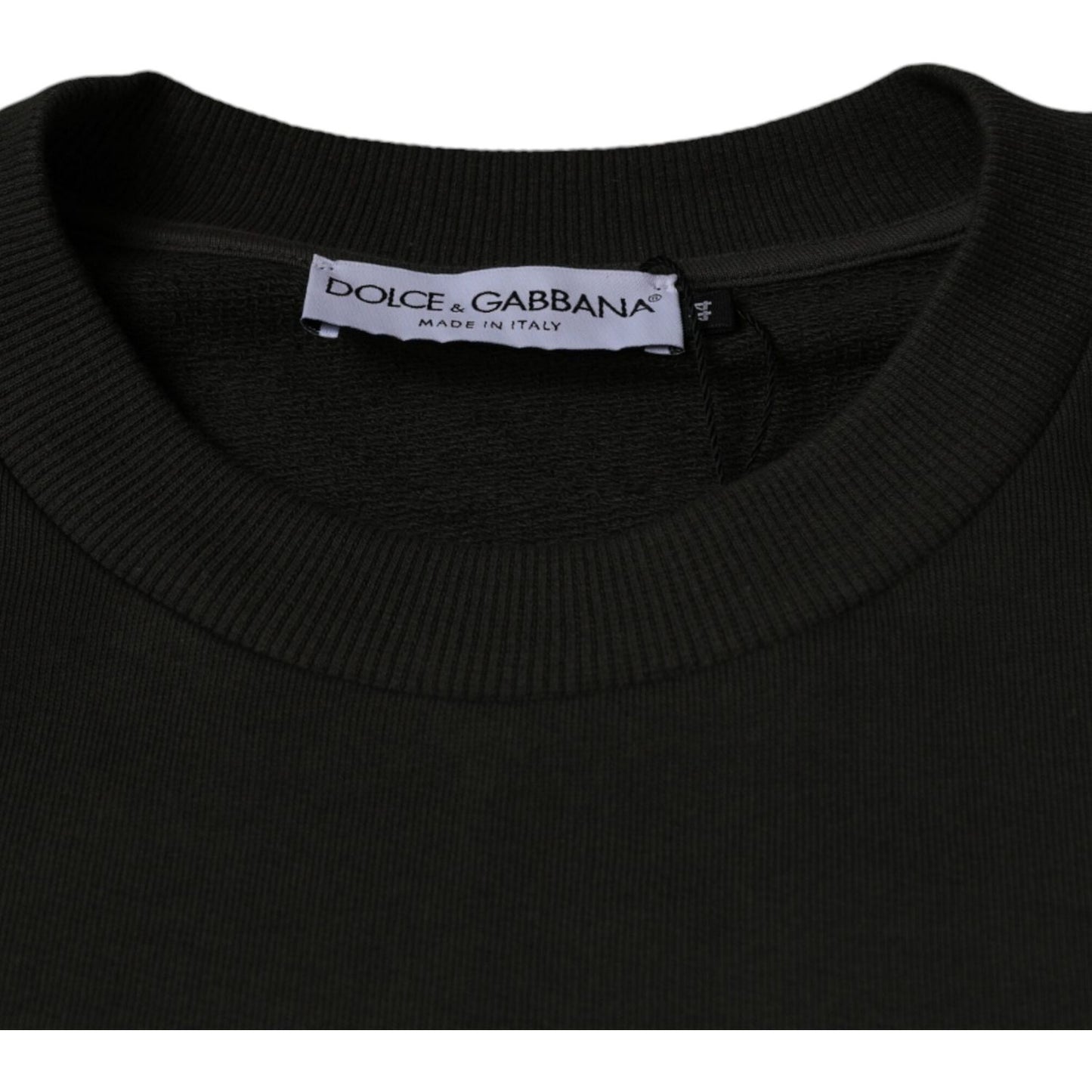 Dolce & Gabbana Army Green DG Crown Crew Neck Pullover Sweater TSH86589-44