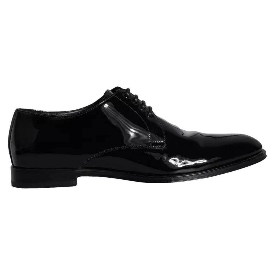 Dolce & Gabbana Black Calfskin Leather Derby Men Dress Shoes MV5704-42