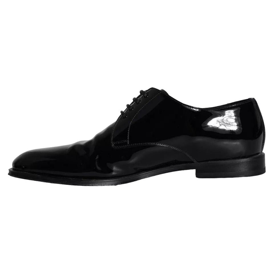 Dolce & Gabbana Black Calfskin Leather Derby Men Dress Shoes MV5704-42