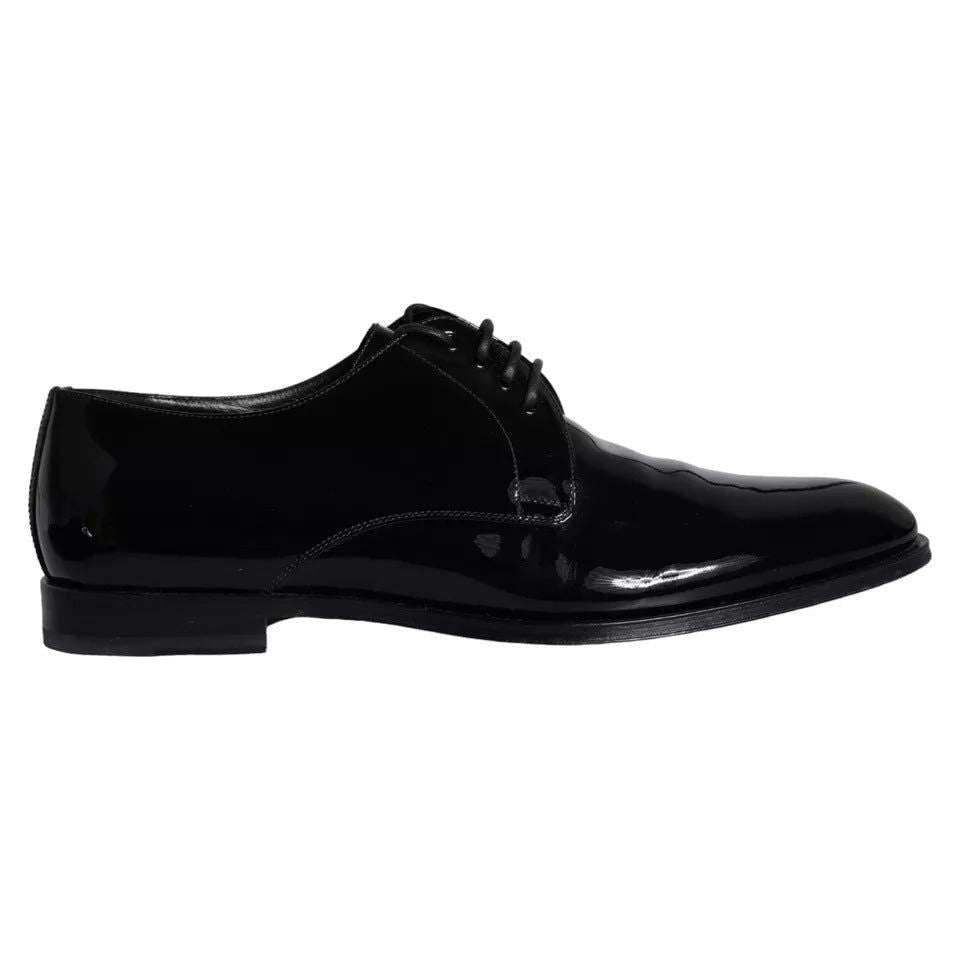 Dolce & Gabbana Black Calfskin Leather Derby Men Dress Shoes MV5705-43