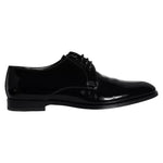 Dolce & Gabbana Black Calfskin Leather Derby Men Dress Shoes MV5705-43