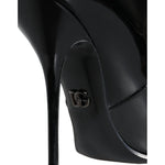 Dolce & Gabbana Black Patent Leather Pointed Ankle Boots Shoes LA11372-35