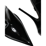 Dolce & Gabbana Black Patent Leather Pointed Ankle Boots Shoes LA11372-35