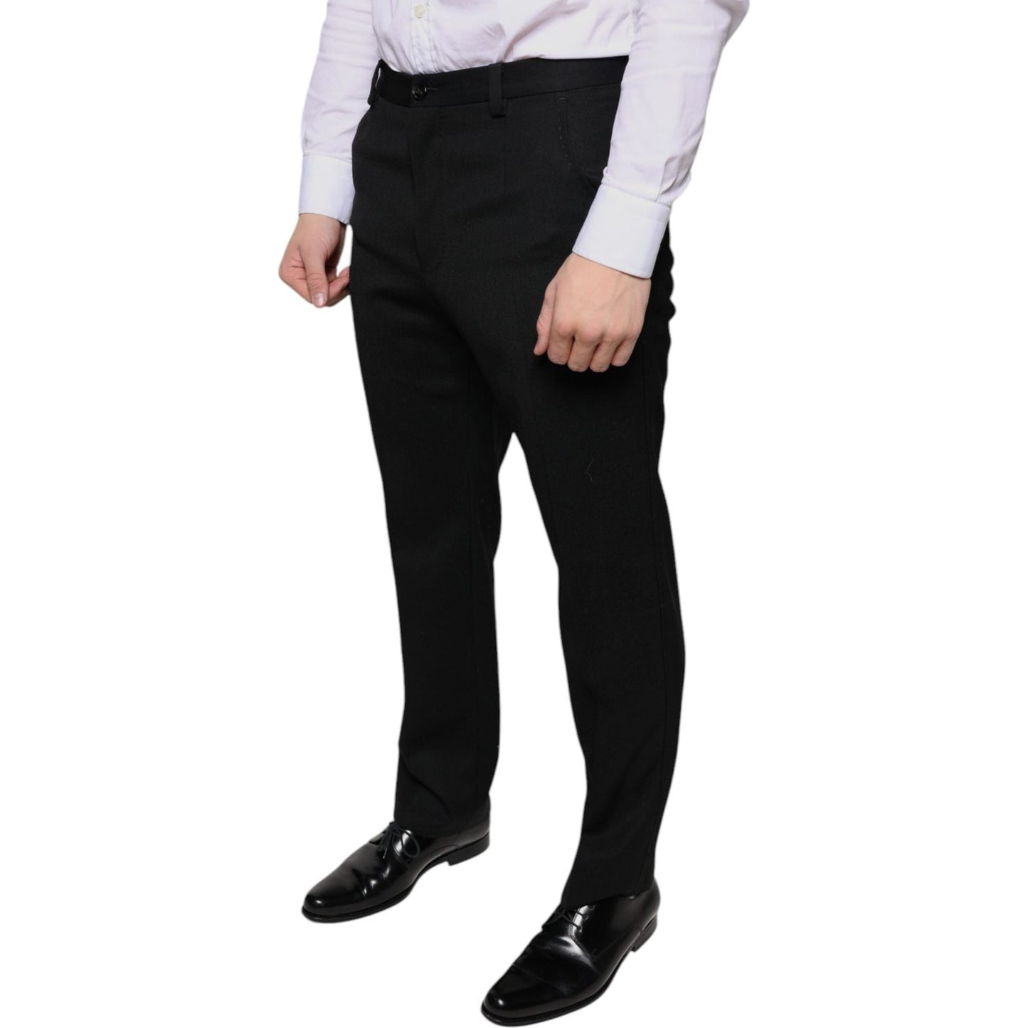 Dolce & Gabbana Black Wool Skinny Men Dress Pants PAN75354-48