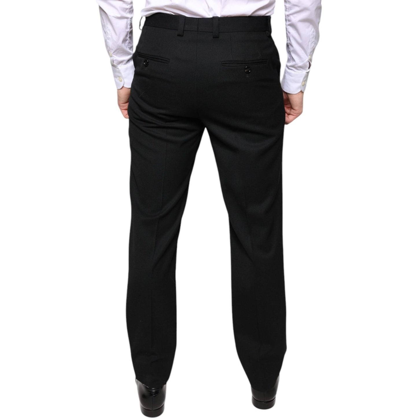 Dolce & Gabbana Black Wool Skinny Men Dress Pants PAN75354-48