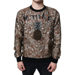 Dolce & Gabbana Brown Jacquard Mambo Pineapple Pullover Sweater TSH87086-48