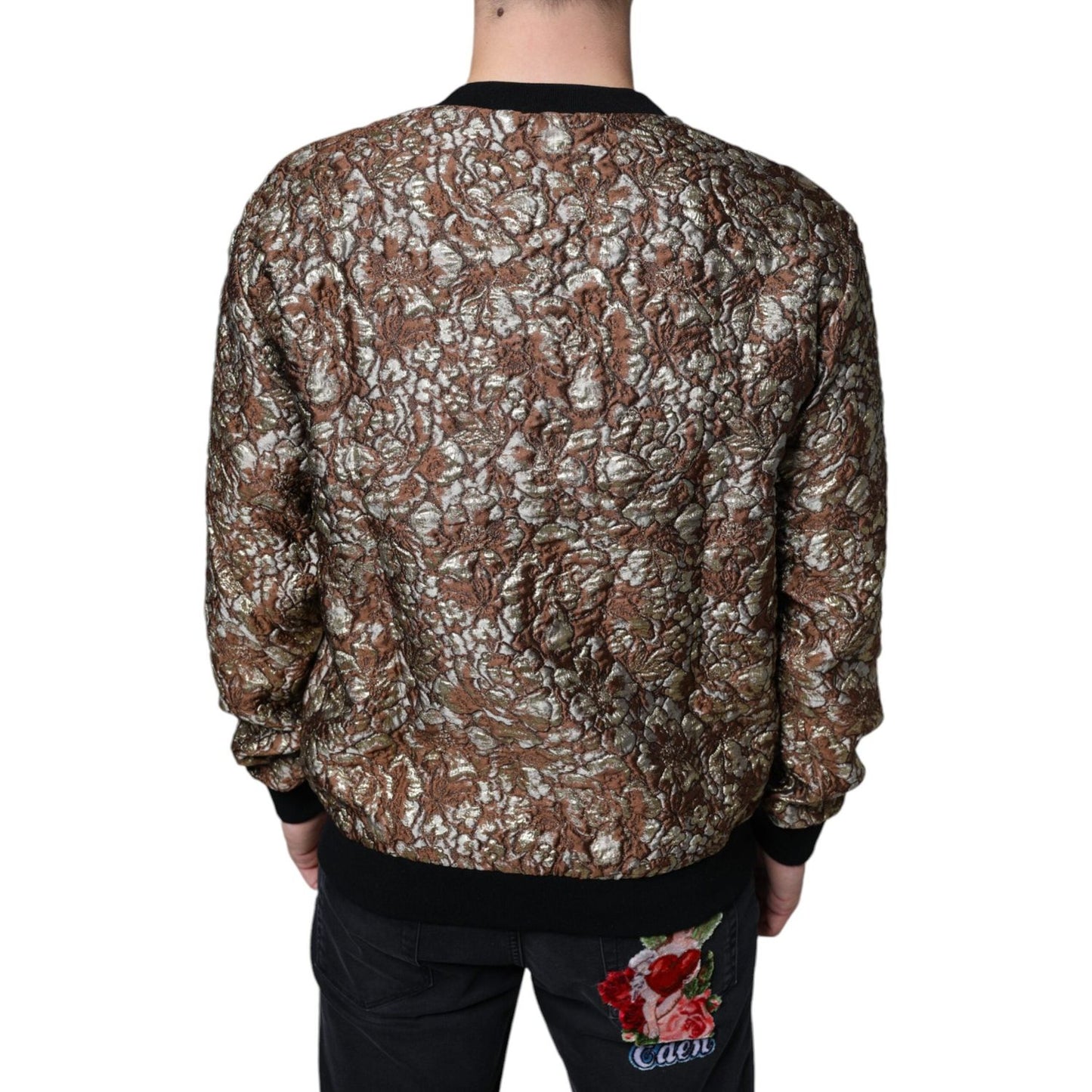 Dolce & Gabbana Brown Jacquard Mambo Pineapple Pullover Sweater TSH87086-48