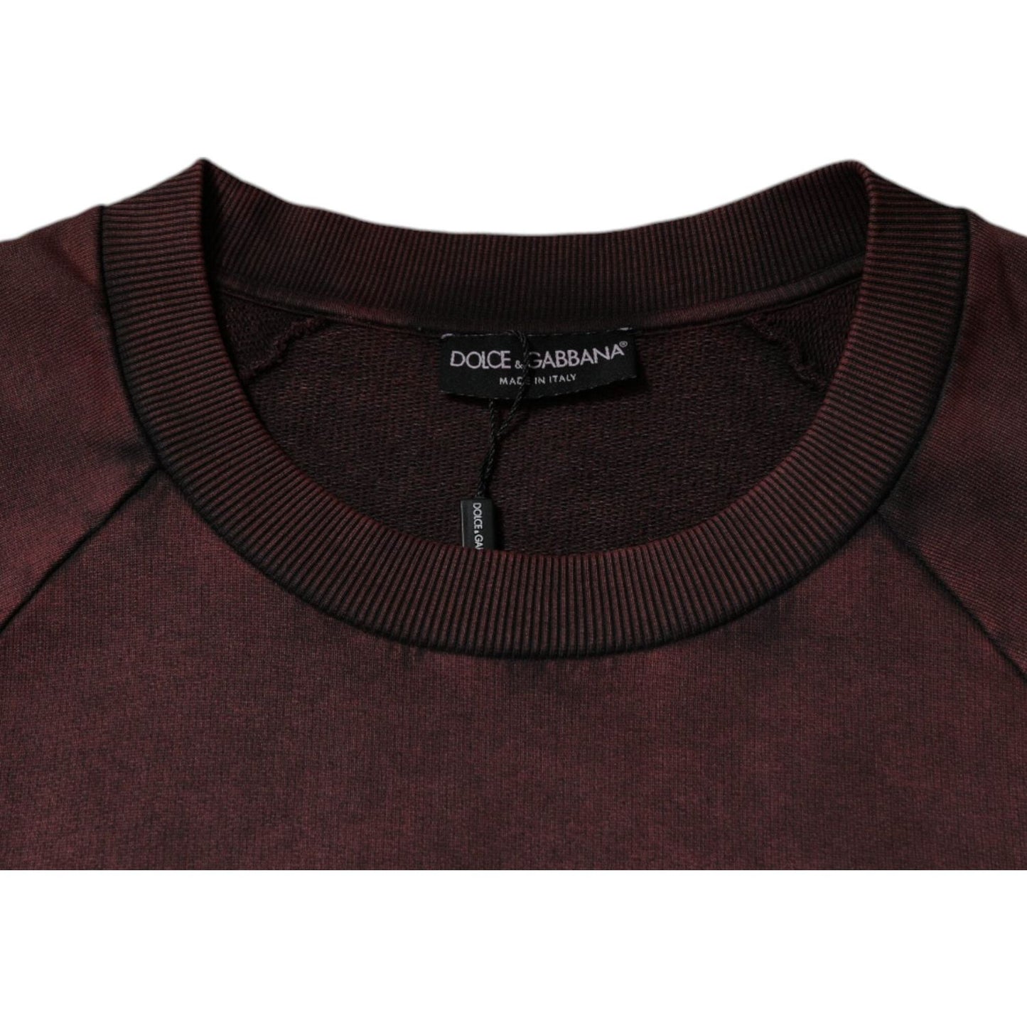 Dolce & Gabbana Brown Logo Cotton Crew Neck Pullover Sweater TSH87571-48