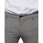 Dolce & Gabbana Gray Check Tartan Wool Skinny Pants PAN75345-48