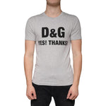 Dolce & Gabbana Gray Logo Print Crewneck Short Sleeve T-shirt TSH6097-44