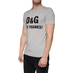 Dolce & Gabbana Gray Logo Print Crewneck Short Sleeve T-shirt TSH6097-44