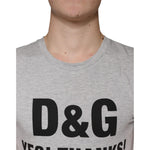 Dolce & Gabbana Gray Logo Print Crewneck Short Sleeve T-shirt TSH6097-44
