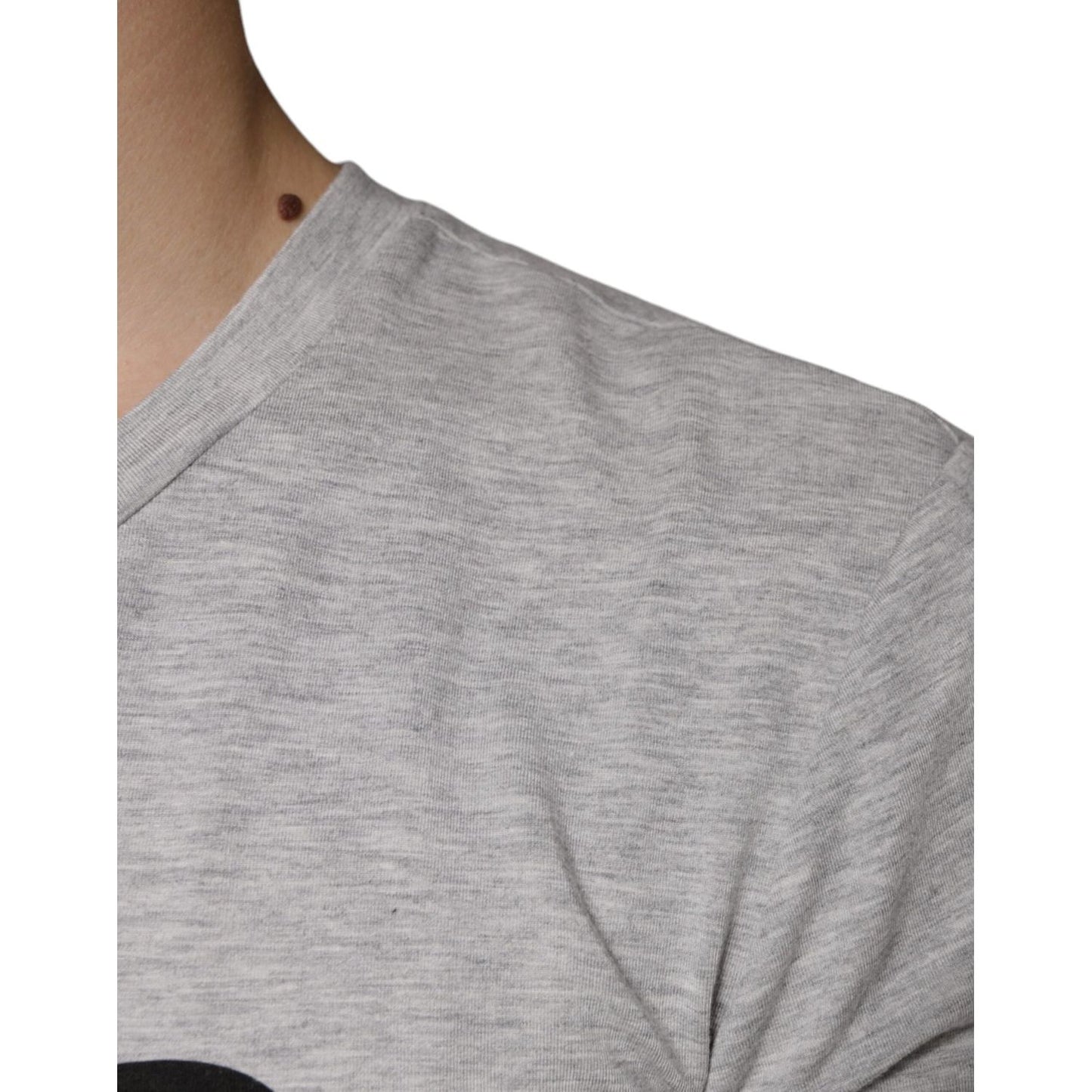 Dolce & Gabbana Gray Logo Print Crewneck Short Sleeve T-shirt TSH6097-44