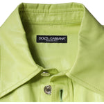 Dolce & Gabbana Green Cotton Collared Men Button Down Shirt TSH86582-39