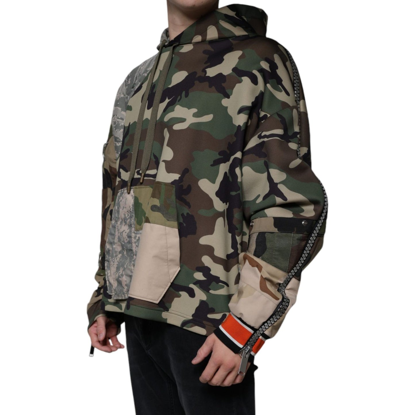Dolce & Gabbana Multicolor Camouflage Hooded Sweatshirt Sweater TSH87084-54