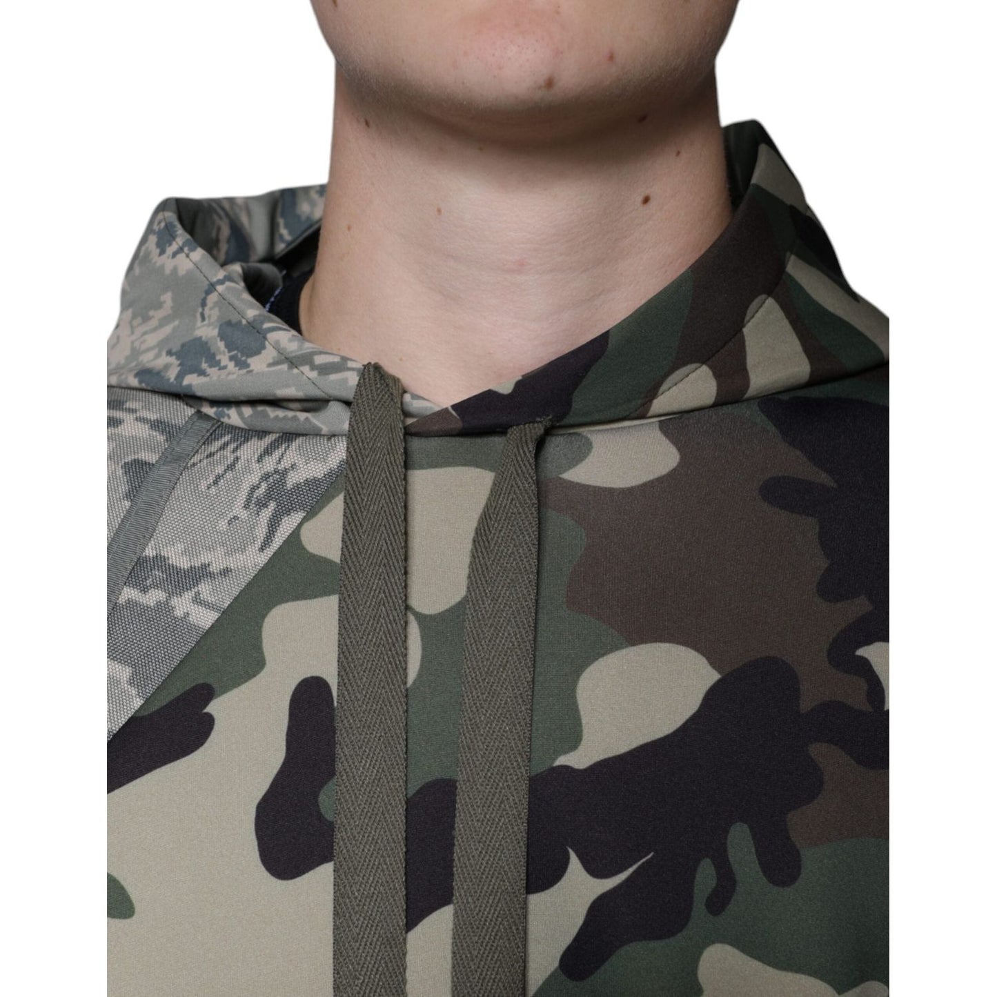 Dolce & Gabbana Multicolor Camouflage Hooded Sweatshirt Sweater TSH87084-54